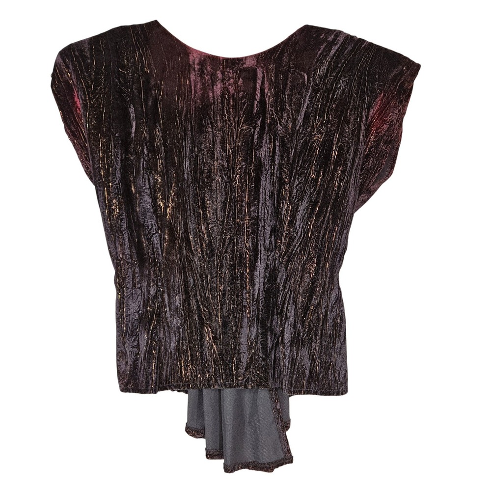 Crushed Black Velvet Peplum Whimsigoth Top Open Back Witchy Dark‎ Fairy Grunge